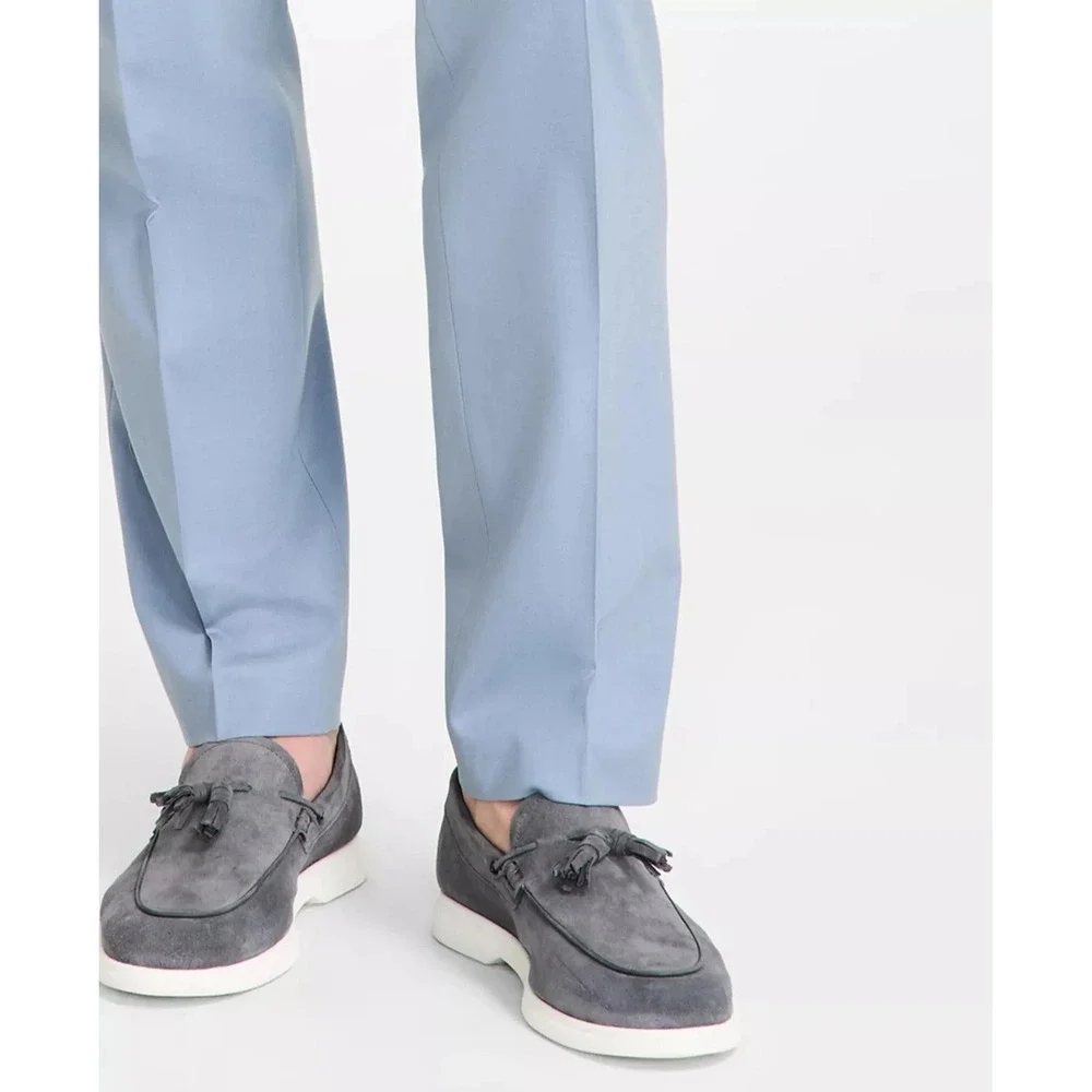 Hugo Mens Modern fit Dress Pants Wool Blend 36R Light Blue‎ Solid E111691